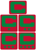 Dual Color Red Captain Patch Jersey C Style Football Helmet Decal - Perfect for Adult & Youth Full Size Football Helmets - PICK COLOR