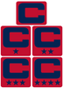 Dual Color Red Captain Patch Jersey C Style Football Helmet Decal - Perfect for Adult & Youth Full Size Football Helmets - PICK COLOR