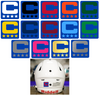 Dual Color Royal Blue Captain Patch Jersey C Style Football Helmet Decal - Perfect for Adult & Youth Full Size Football Helmets - PICK COLOR