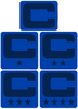 Dual Color Royal Blue Captain Patch Jersey C Style Football Helmet Decal - Perfect for Adult & Youth Full Size Football Helmets - PICK COLOR
