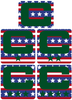 Dual Color Stars & Stripes USA Captain Patch Jersey C Style Football Helmet Decal - Perfect for Adult & Youth Full Size Football Helmets - PICK COLOR
