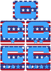 Dual Color Stars & Stripes USA Captain Patch Jersey C Style Football Helmet Decal - Perfect for Adult & Youth Full Size Football Helmets - PICK COLOR
