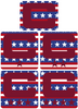 Dual Color Stars & Stripes USA Captain Patch Jersey C Style Football Helmet Decal - Perfect for Adult & Youth Full Size Football Helmets - PICK COLOR