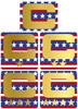 Dual Color Stars & Stripes USA Captain Patch Jersey C Style Football Helmet Decal - Perfect for Adult & Youth Full Size Football Helmets - PICK COLOR