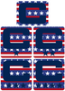 Dual Color Stars & Stripes USA Captain Patch Jersey C Style Football Helmet Decal - Perfect for Adult & Youth Full Size Football Helmets - PICK COLOR