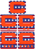 Dual Color Stars & Stripes USA Captain Patch Jersey C Style Football Helmet Decal - Perfect for Adult & Youth Full Size Football Helmets - PICK COLOR