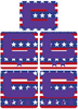 Dual Color Stars & Stripes USA Captain Patch Jersey C Style Football Helmet Decal - Perfect for Adult & Youth Full Size Football Helmets - PICK COLOR