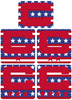 Dual Color Stars & Stripes USA Captain Patch Jersey C Style Football Helmet Decal - Perfect for Adult & Youth Full Size Football Helmets - PICK COLOR