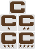 Dual Color White Captain Patch Jersey C Style Football Helmet Decal - Perfect for Adult & Youth Full Size Football Helmets - PICK COLOR