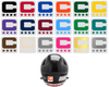 Dual Color White Captain Patch Jersey C Style Football Helmet Decal - Perfect for Adult & Youth Full Size Football Helmets - PICK COLOR