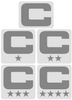Dual Color White Captain Patch Jersey C Style Football Helmet Decal - Perfect for Adult & Youth Full Size Football Helmets - PICK COLOR