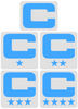 Dual Color White Captain Patch Jersey C Style Football Helmet Decal - Perfect for Adult & Youth Full Size Football Helmets - PICK COLOR