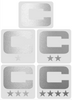 Dual Color White Captain Patch Jersey C Style Football Helmet Decal - Perfect for Adult & Youth Full Size Football Helmets - PICK COLOR