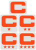 Dual Color White Captain Patch Jersey C Style Football Helmet Decal - Perfect for Adult & Youth Full Size Football Helmets - PICK COLOR