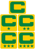 Dual Color Yellow Captain Patch Jersey C Style Football Helmet Decal - Perfect for Adult & Youth Full Size Football Helmets - PICK COLOR