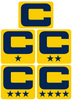 Dual Color Yellow Captain Patch Jersey C Style Football Helmet Decal - Perfect for Adult & Youth Full Size Football Helmets - PICK COLOR