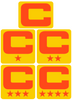Dual Color Yellow Captain Patch Jersey C Style Football Helmet Decal - Perfect for Adult & Youth Full Size Football Helmets - PICK COLOR