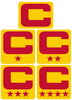 Dual Color Yellow Captain Patch Jersey C Style Football Helmet Decal - Perfect for Adult & Youth Full Size Football Helmets - PICK COLOR