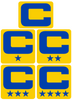 Dual Color Yellow Captain Patch Jersey C Style Football Helmet Decal - Perfect for Adult & Youth Full Size Football Helmets - PICK COLOR
