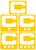 Dual Color Yellow Captain Patch Jersey C Style Football Helmet Decal - Perfect for Adult & Youth Full Size Football Helmets - PICK COLOR
