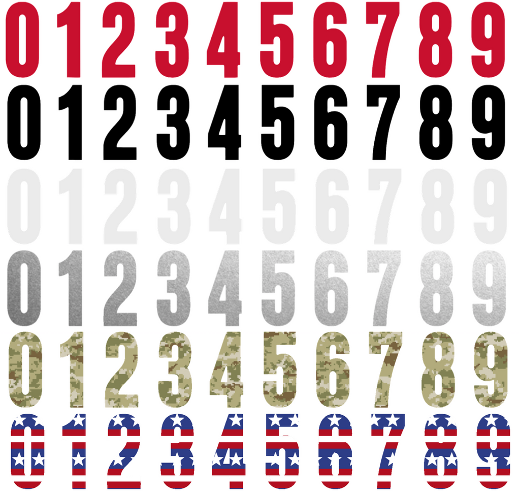Carolina Hurricanes Helmet Jersey Style Vinyl Number Decal Sheet Set of 50 #0-9 - Pick Color & Size