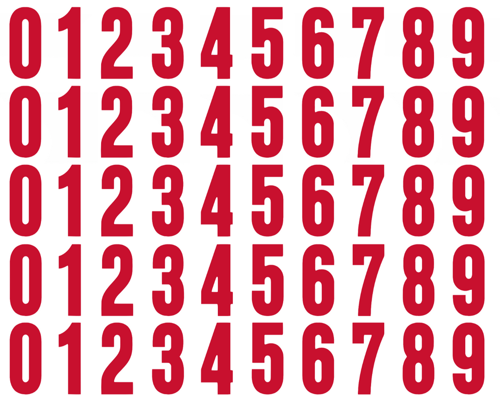Carolina Hurricanes Helmet Jersey Style Vinyl Number Decal Sheet Set of 50 #0-9 - Pick Color & Size