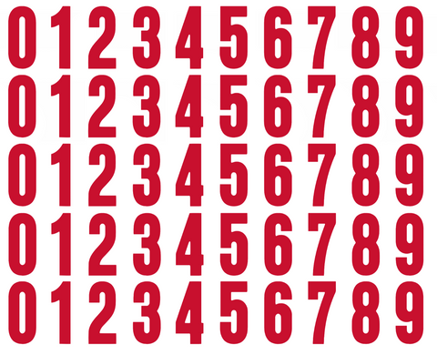 Carolina Hurricanes Helmet Jersey Style Vinyl Number Decal Sheet Set of 50 #0-9 - Pick Color & Size