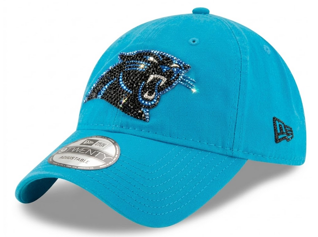 Carolina Panthers Swarovski Crystal Bling Womens Light Blue New Era Adjustable Hat
