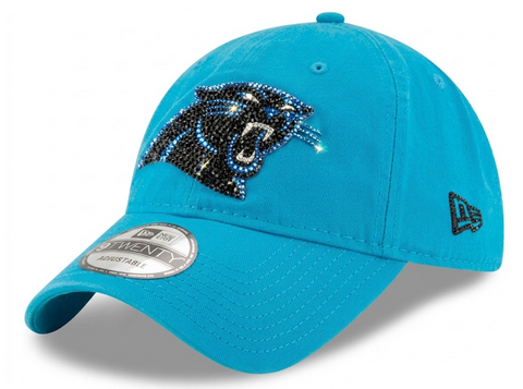 Carolina Panthers Swarovski Crystal Bling Womens Light Blue New Era Adjustable Hat