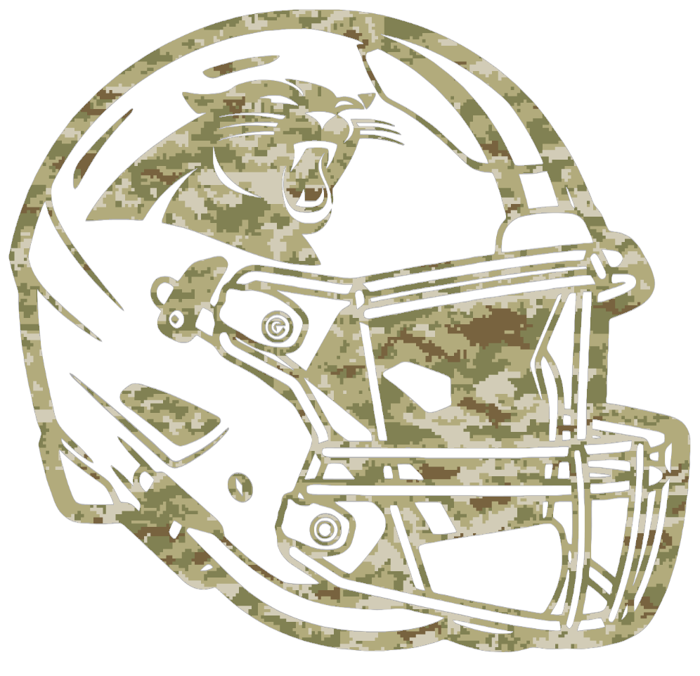 Carolina Panthers Football Helmet Salute to Service Camouflage Camo Vinyl Decal PICK SIZE