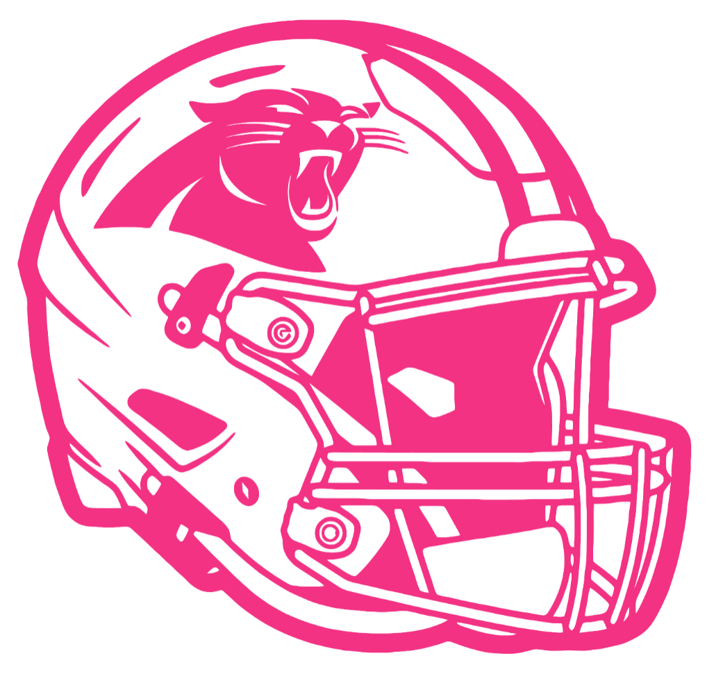 Carolina Panthers HOT PINK Football Helmet Premium DieCut Vinyl Decal PICK SIZE