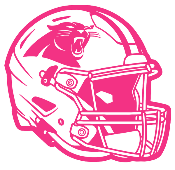 Carolina Panthers HOT PINK Football Helmet Premium DieCut Vinyl Decal PICK SIZE