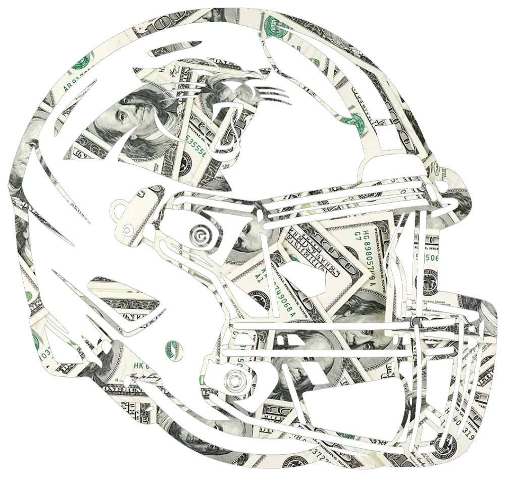 Carolina Panthers Football Helmet Money Print Premium DieCut Vinyl Decal PICK SIZE