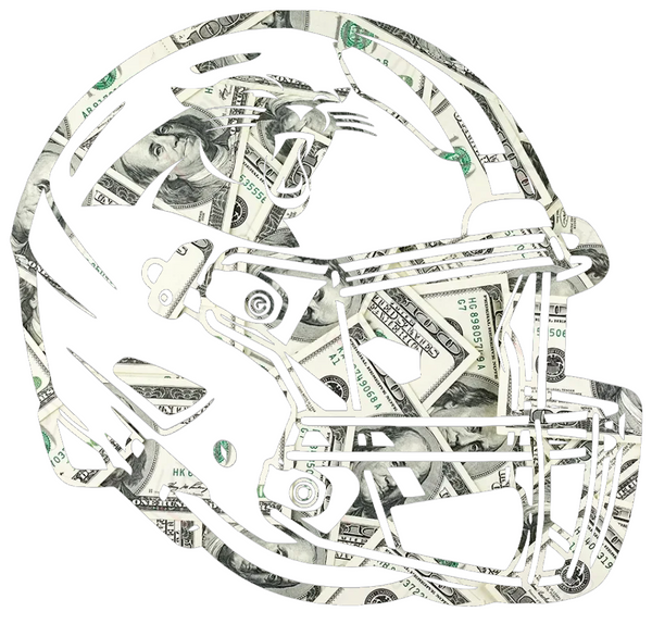 Carolina Panthers Football Helmet Money Print Premium DieCut Vinyl Decal PICK SIZE