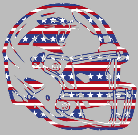 Carolina Panthers Football Helmet Stars & Stripes USA American Flag Vinyl Decal PICK SIZE