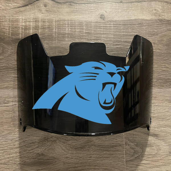 Carolina Panthers Full Size Football Helmet Visor Shield Black Dark Tint w/ Clips - PICK LOGO COLOR