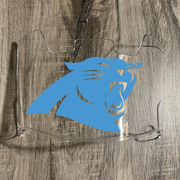 Carolina Panthers Full Size Football Helmet Visor Shield Clear w/ Clips - PICK LOGO COLOR