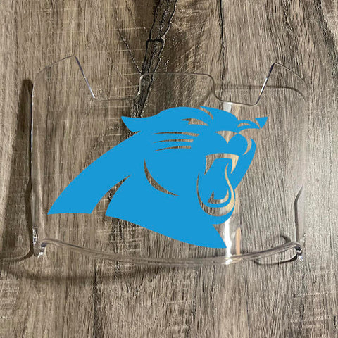 Carolina Panthers Full Size Football Helmet Visor Shield Clear w/ Clips - PICK LOGO COLOR