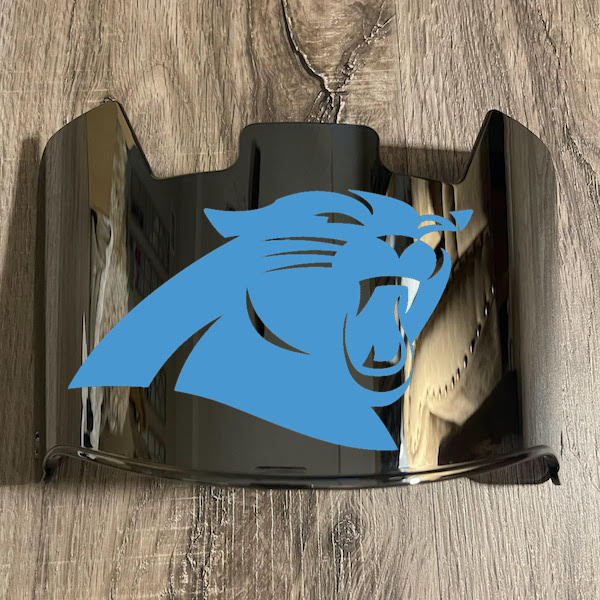 Carolina Panthers Full Size Football Helmet Visor Shield Silver Chrome Mirror w/ Clips - PICK LOGO COLOR