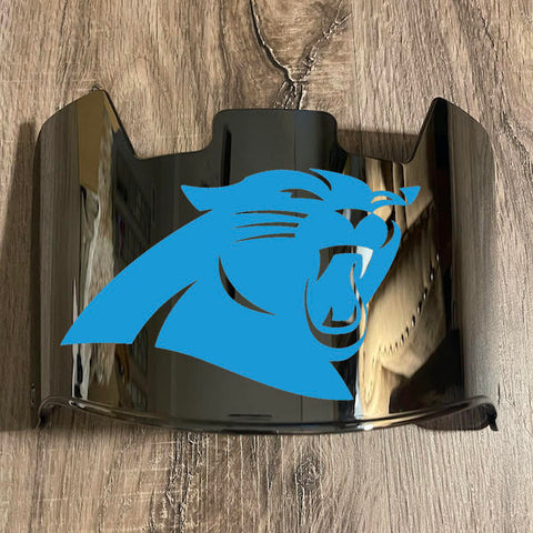 Carolina Panthers Full Size Football Helmet Visor Shield Silver Chrome Mirror w/ Clips - PICK LOGO COLOR
