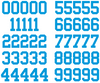 Carolina Panthers Jersey Style Vinyl Number Decal Sheet Set of 50 #0-9 - Pick Color & Size