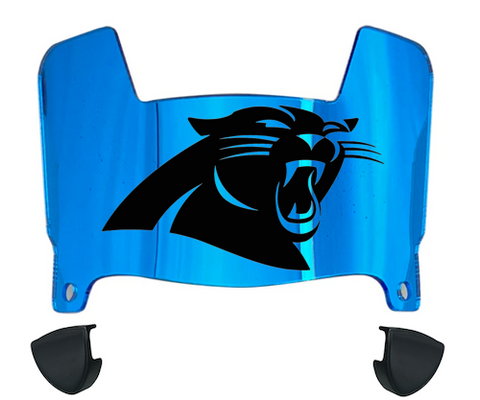 Carolina Panthers Mini Football Helmet Visor Shield w/ Clips - PICK VISOR & LOGO COLOR