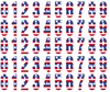 Carolina Hurricanes Helmet Jersey Style Vinyl Number Decal Sheet Set of 50 #0-9 - Pick Color & Size