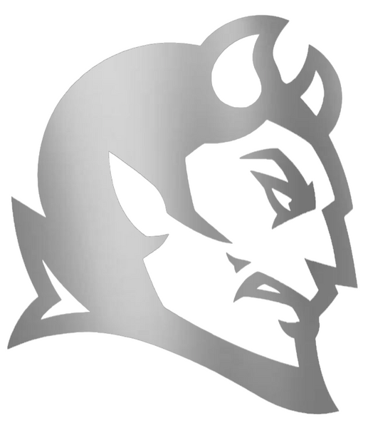 Central Connecticut Blue Devils SILVER CHROME MIRROR Team Logo Premium DieCut Vinyl Decal PICK SIZE