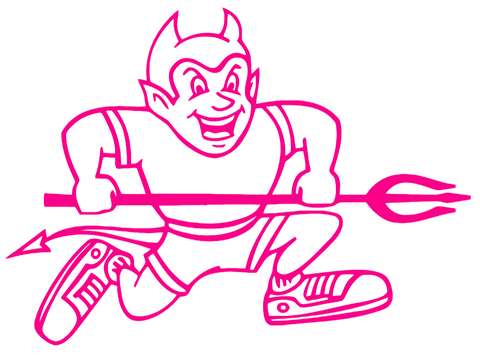 Central Connecticut Blue Devils Hot Pink Retro Throwback Logo Premium DieCut Vinyl Decal PICK SIZE