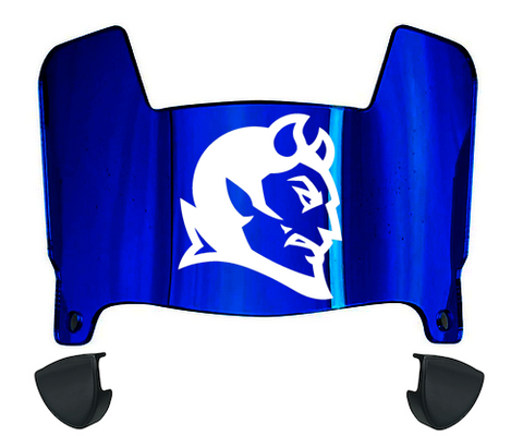 Central Connecticut Blue Devils Mini Football Helmet Visor Shield w/ Clips - PICK VISOR & LOGO COLOR