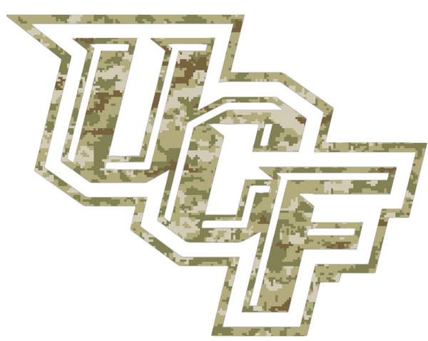 UCF Central Florida Knights Team Logo Salute to Service Camouflage Camo Vinyl Decal PICK SIZE