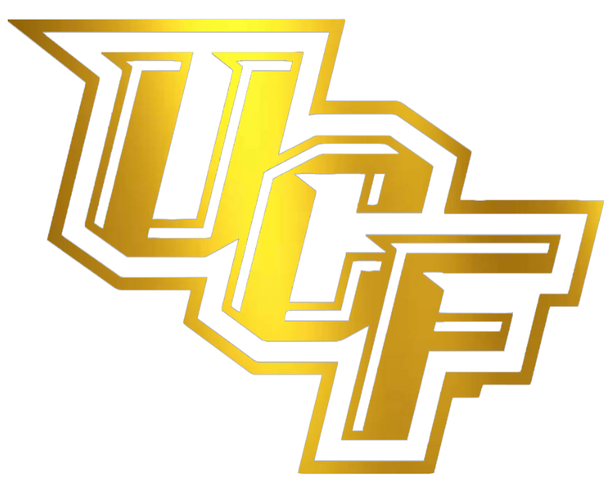 UCF Central Florida Knights GOLD CHROME MIRROR Team Logo Premium DieCut Vinyl Decal PICK SIZE