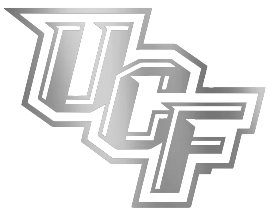UCF Central Florida Knights SILVER CHROME MIRROR Team Logo Premium DieCut Vinyl Decal PICK SIZE