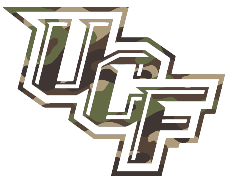 UCF Central Florida Knights Woodland Camo Camouflage Team Logo Premium DieCut Vinyl Decal PICK SIZE